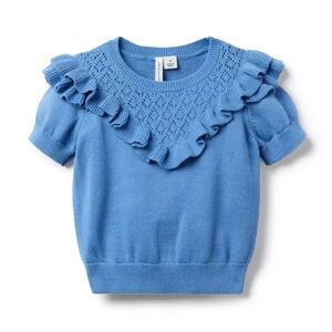 Janie and Jack Ruffle Sweater Top Shirt Blue 4T NWT